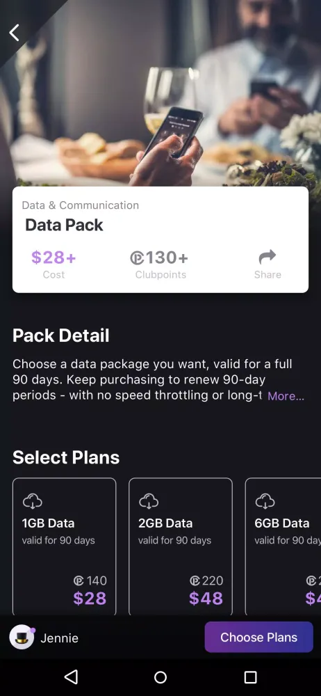 Capturas de tela do Club Sim Prepaid