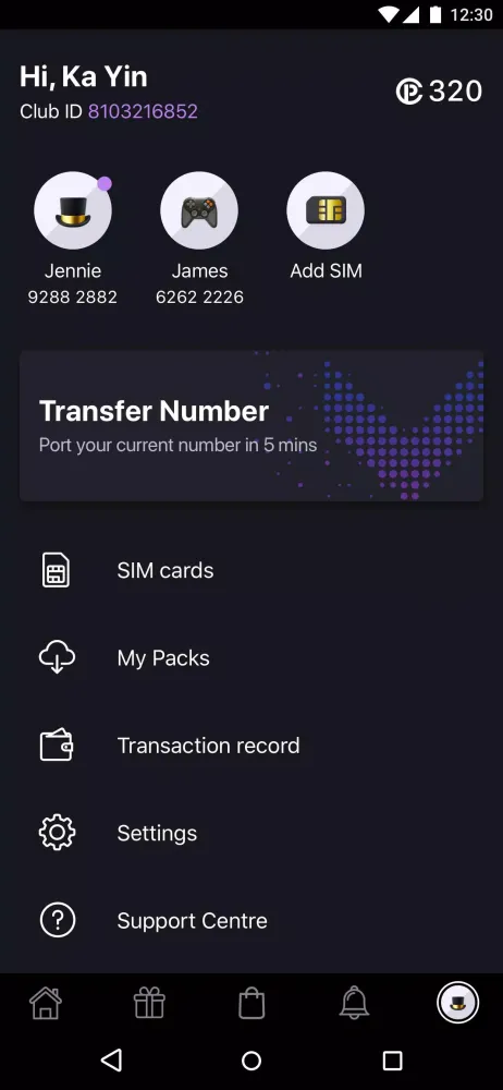 Capturas de tela do Club Sim Prepaid