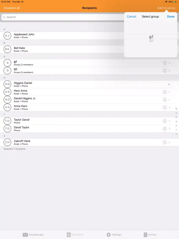 Ảnh chụp màn hình của Easy Message - Group Mass Text iPad 