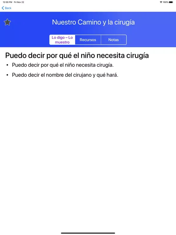 Screenshot di Nuestro Camino y la cirugía iPad 