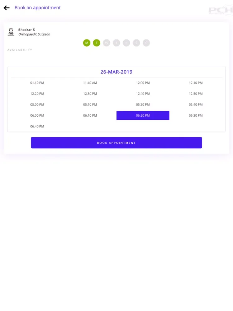 Ảnh chụp màn hình của Puttur City Hospital iPad 