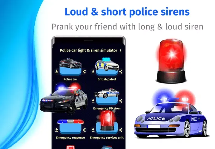 Police Car Light & Siren Simul سکرین شاٹس