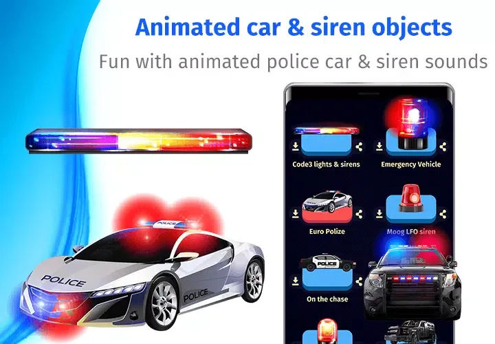 Police Car Light & Siren Simul سکرین شاٹس