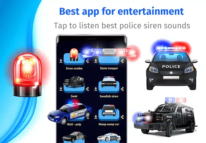 Police Car Light & Siren Simul سکرین شاٹس