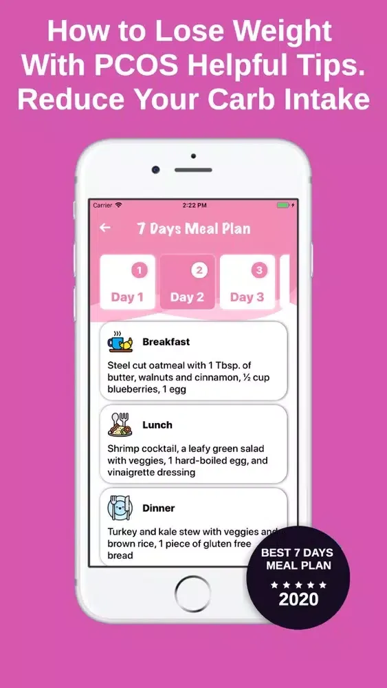 PCOS 7 Day MealPlan & FoodList سکرین شاٹس