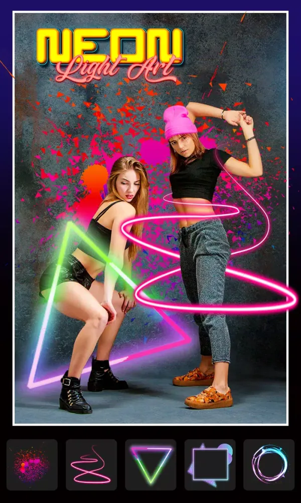 Neon Spiral Line Photo Editor Screenshots