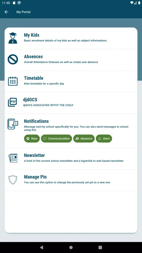 Captures d'écran de FACTS School App