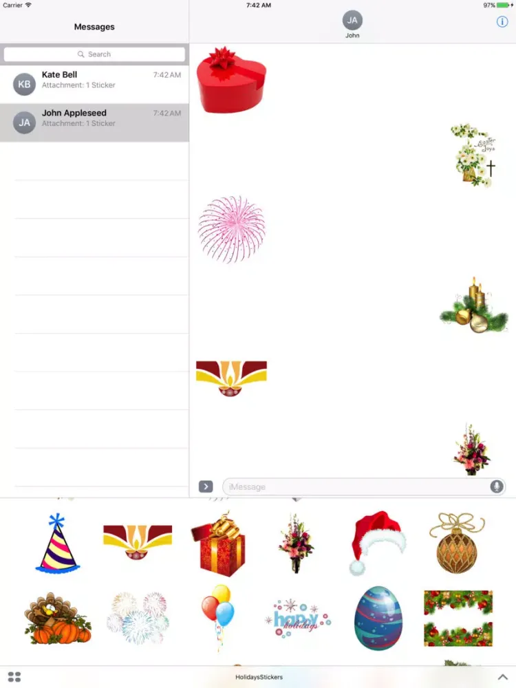 Capturas de tela do Best Holidays Pack for iMessag iPad 