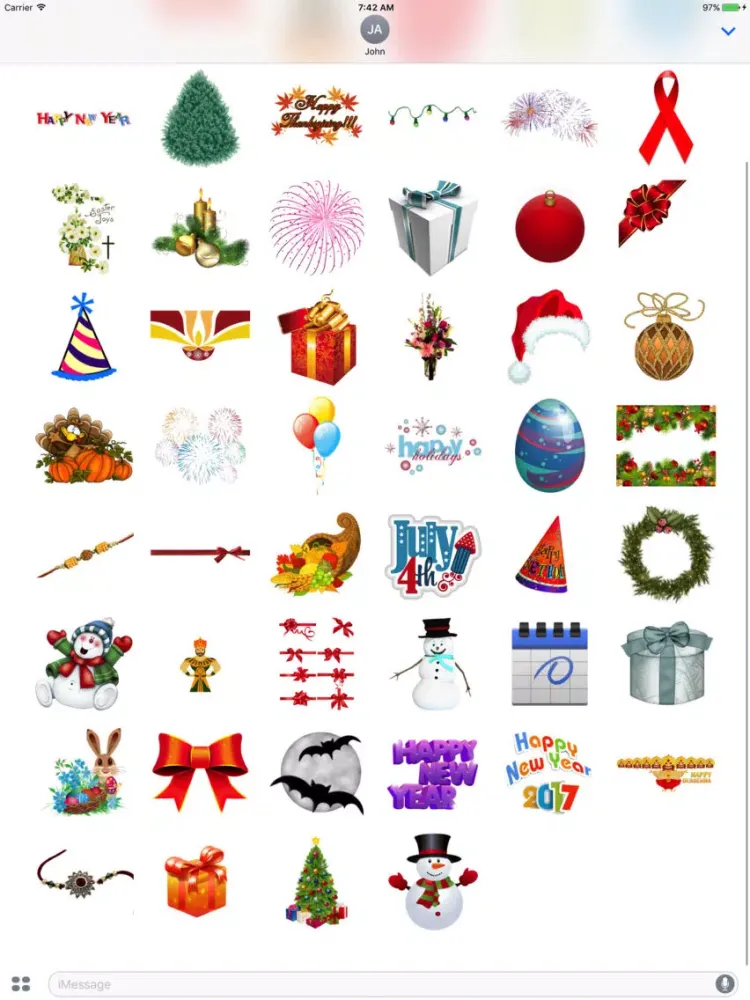 Capturas de tela do Best Holidays Pack for iMessag iPad 
