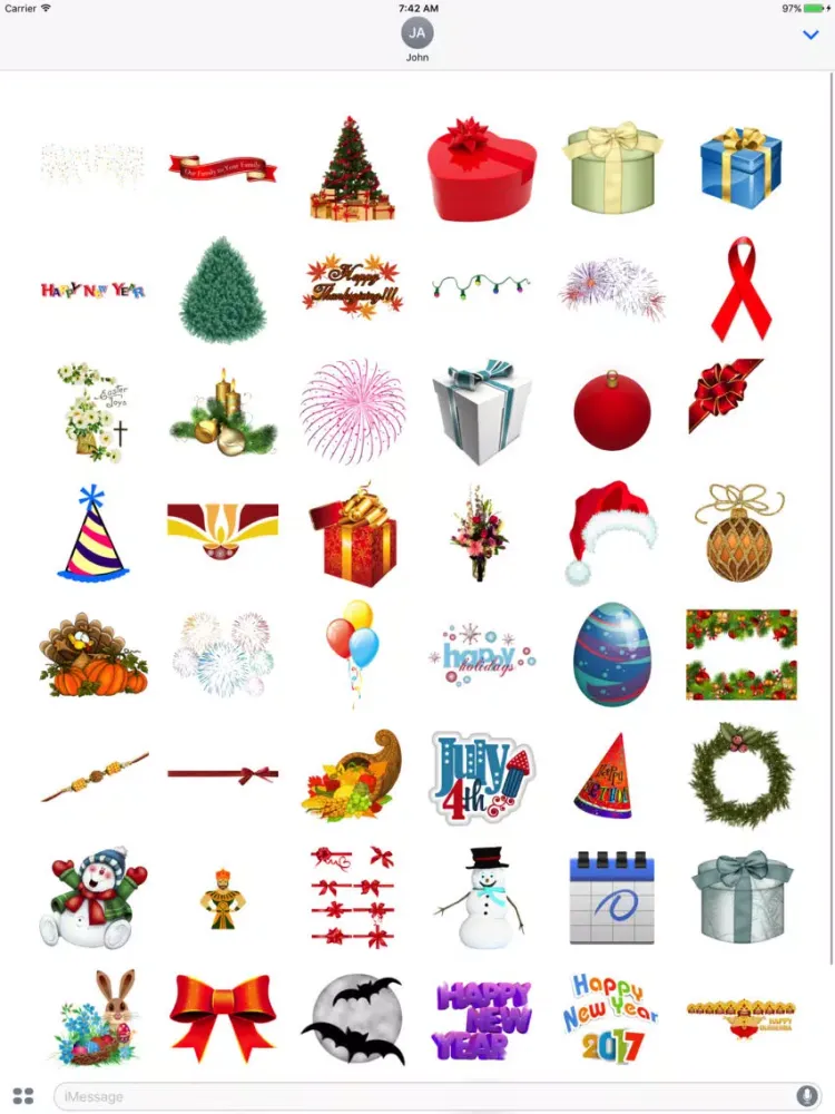 Capturas de tela do Best Holidays Pack for iMessag iPad 