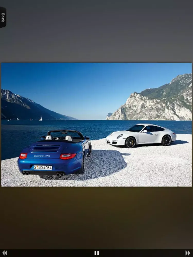 Tangkapan skrin Porsche Showroom iPad 