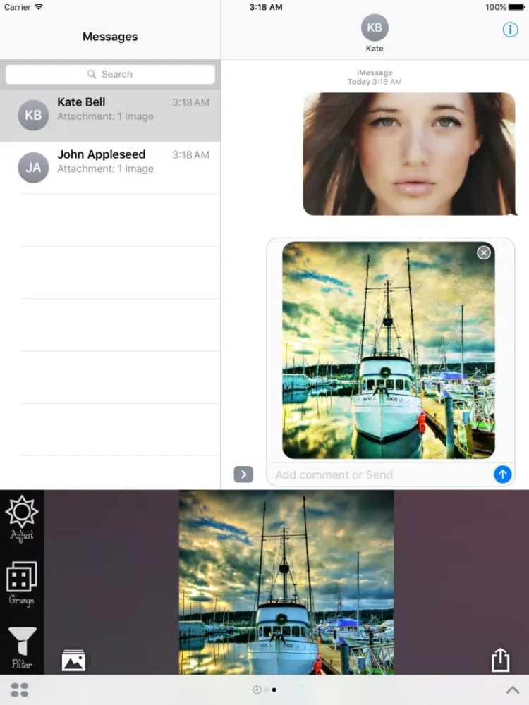 Ảnh chụp màn hình của Photo Wizard for iMessage iPad 