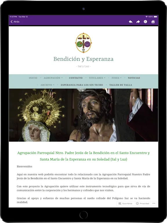 Tangkapan layar Semana Santa Sevilla 2025 iPad 
