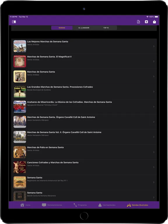 Tangkapan layar Semana Santa Sevilla 2025 iPad 