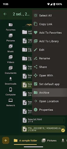 Capturas de tela do Computer File Explorer