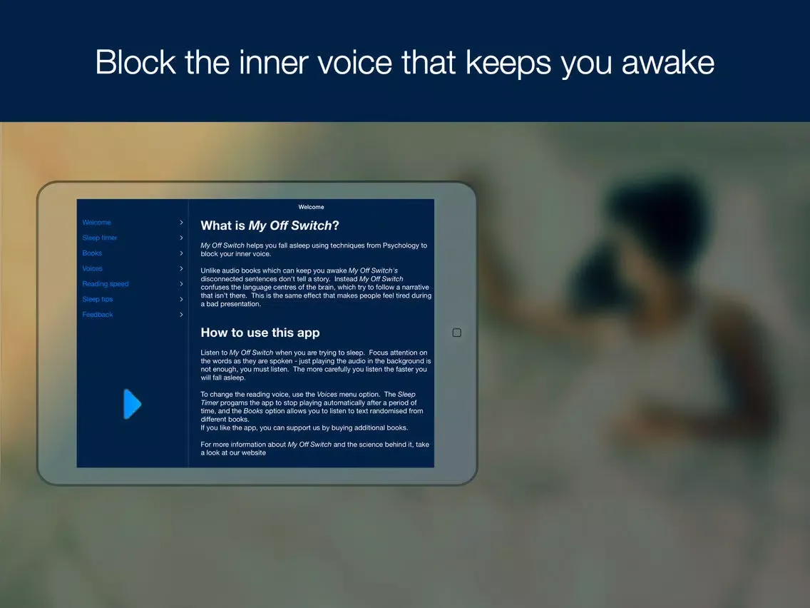 My Off Switch - Insomnia relief iPad 应用截图