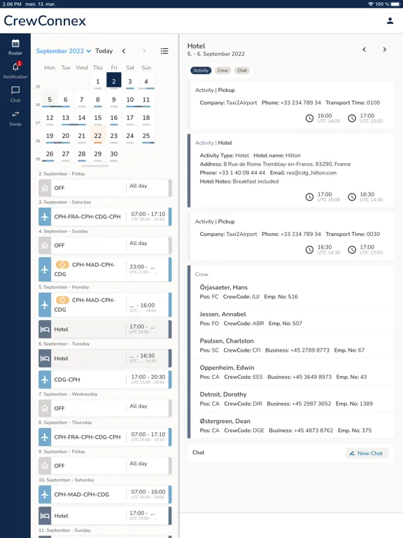 PDC CrewConnex iPad 应用截图