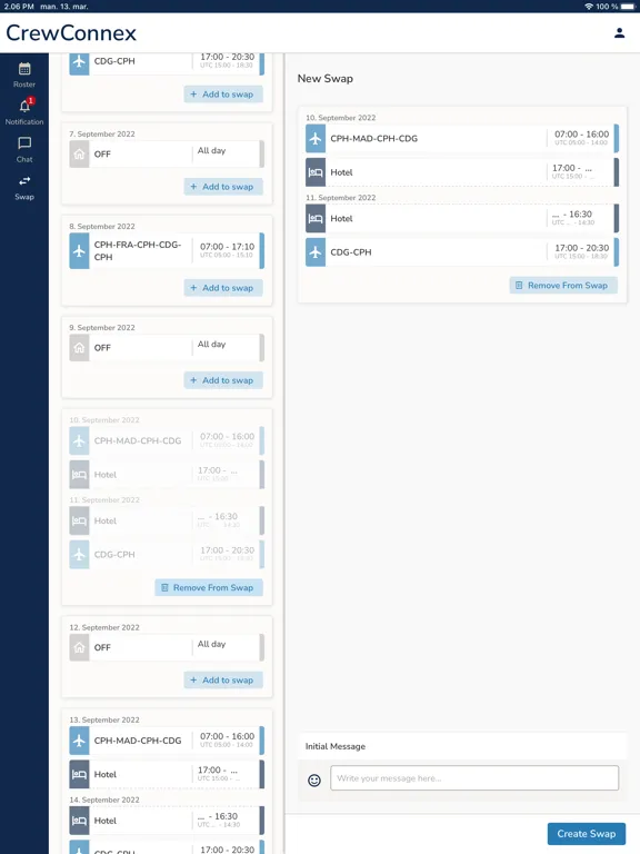 PDC CrewConnex iPad 应用截图