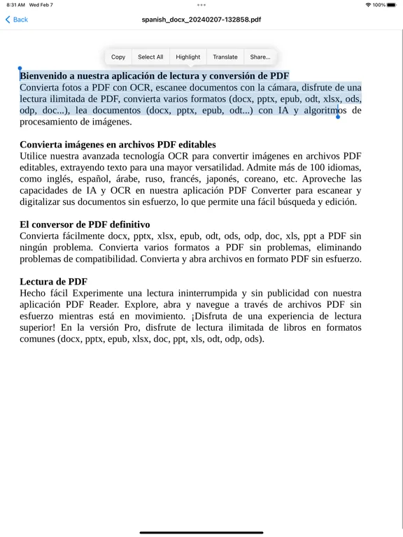 PDF Converter , PDF Reader iPad Screenshots