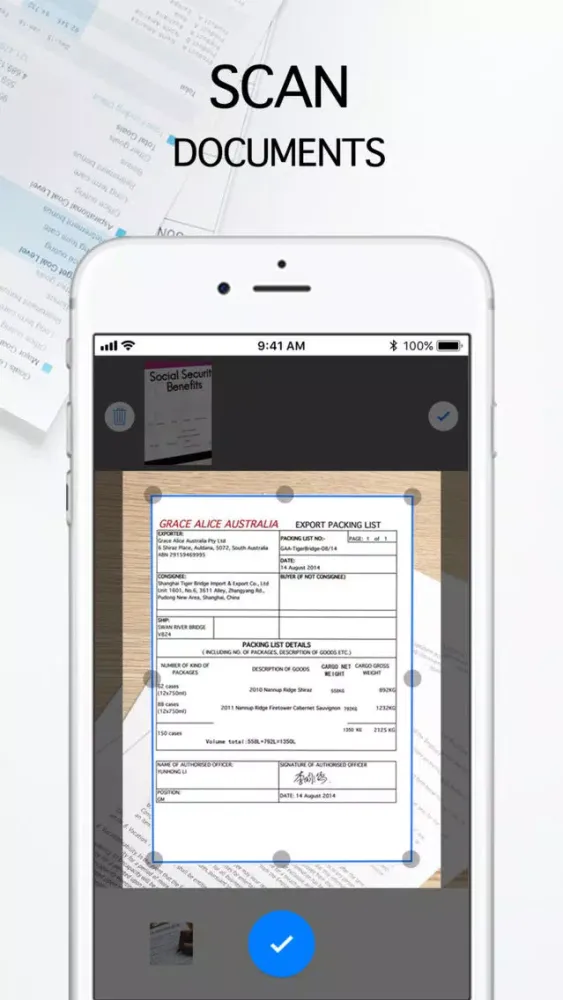 Capturas de tela do PDF CamScanner