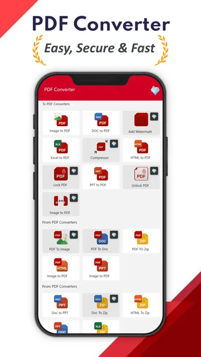 Capturas de tela do PDF Converter, Image to PDF