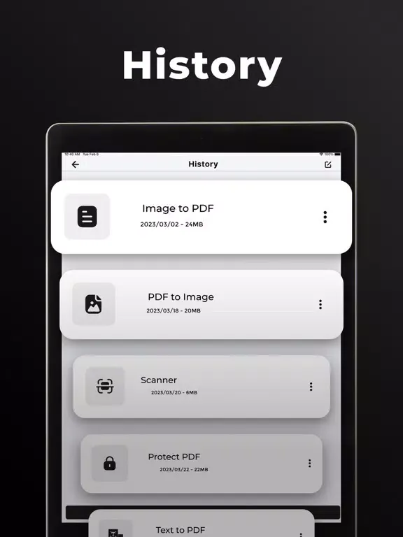 Capturas de tela do PDF Converter − Photo to PDF iPad 
