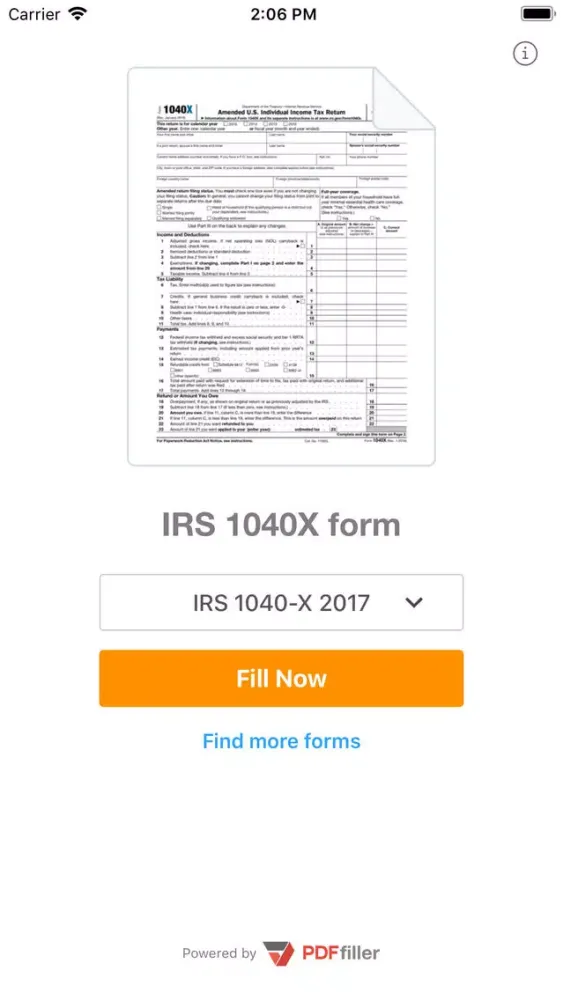 1040X Form Screenshots