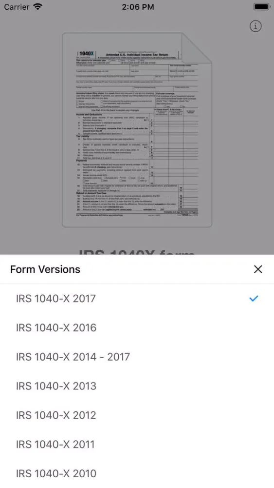 1040X Form Screenshots