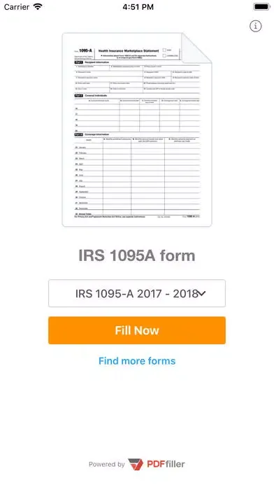 1095-A Form: fill & send PDF স্ক্রিনশট