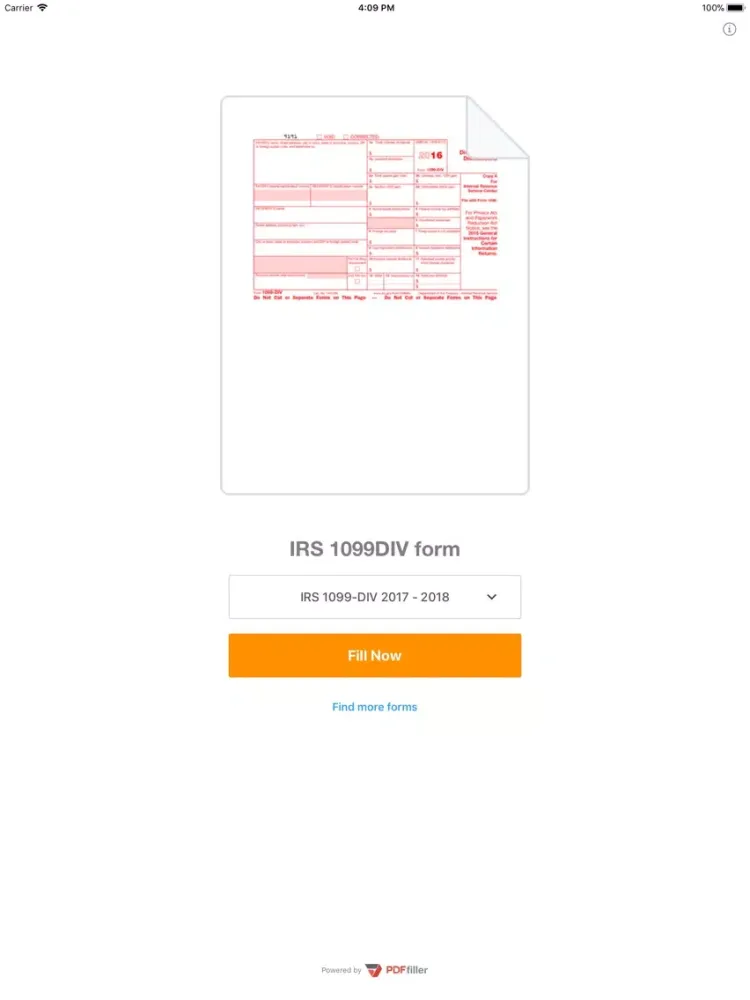 1099DIV Form iPad  Screenshots