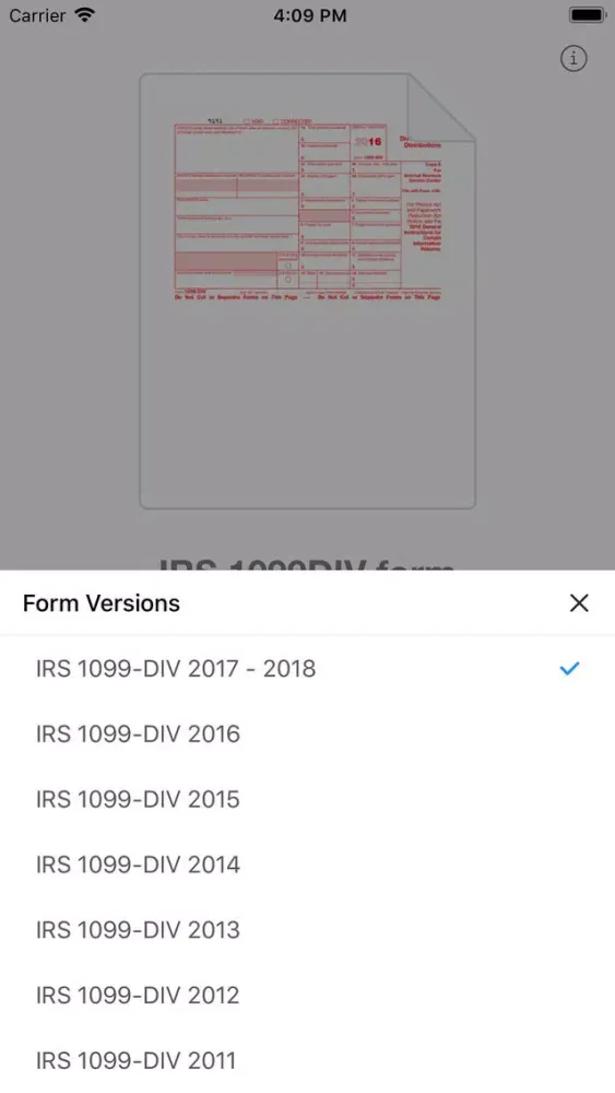 1099DIV Form Screenshots