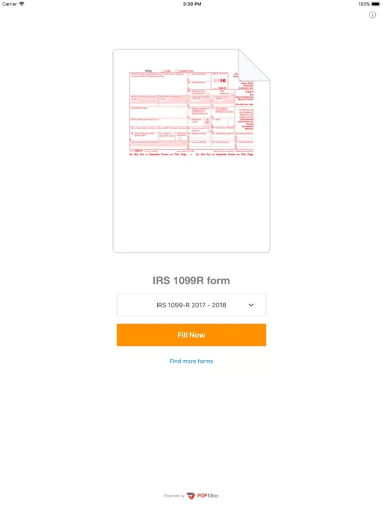Zrzuty ekranu 1099R Form iPad 