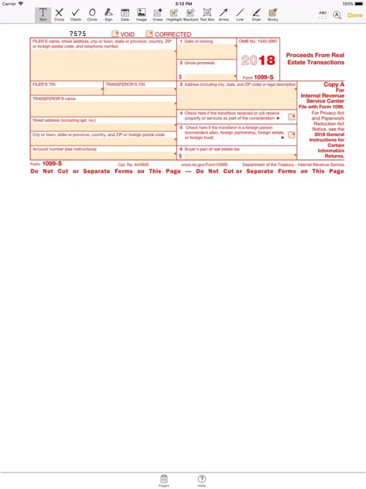 1099S Form iPad  স্ক্রিনশট