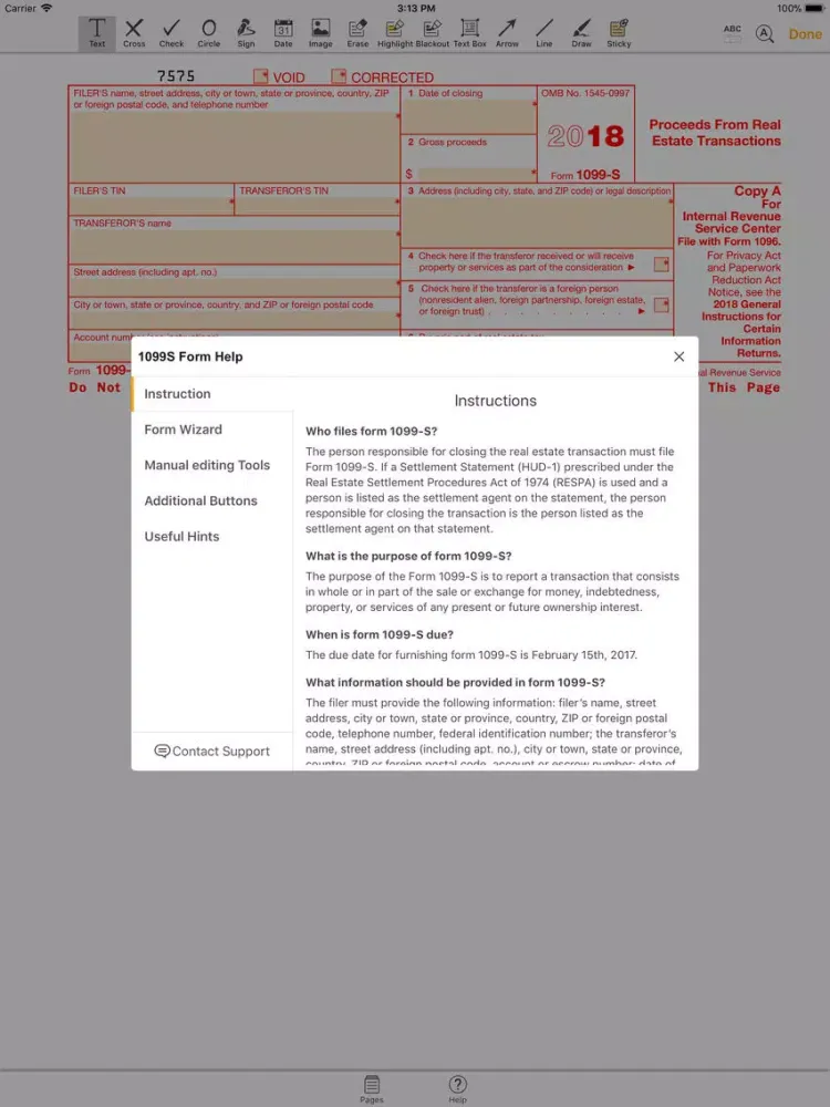 1099S Form iPad  স্ক্রিনশট