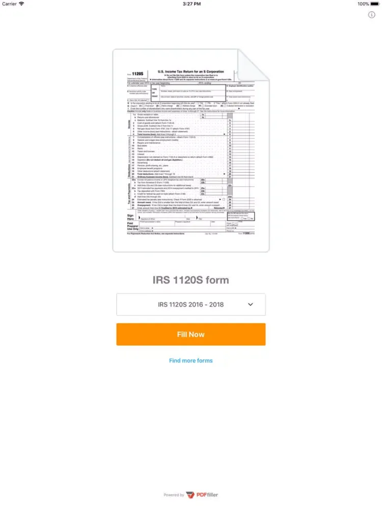 Скриншоты 1120S Form iPad 