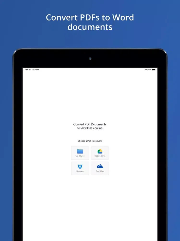 PDF to Word: pdf converter app iPad Screenshots