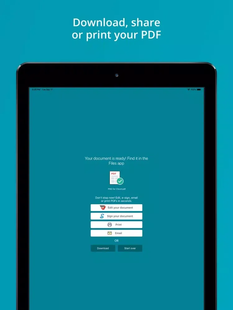 PNG to PDF converter alto app iPad  Ekran Görüntüleri