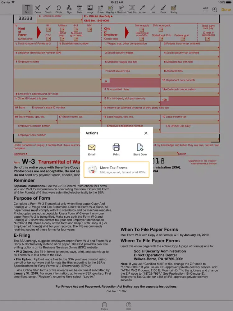 W3 Form iPad  Screenshots