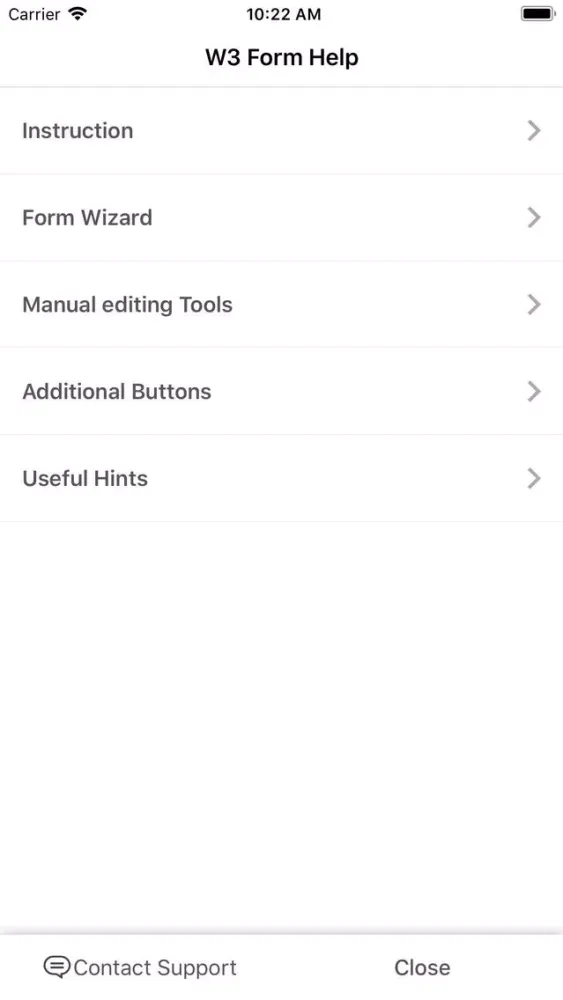 W3 Form Screenshots