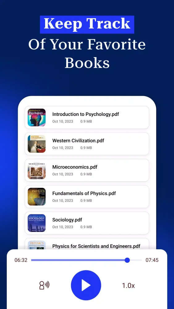 Ảnh chụp màn hình của Odify - PDF Speaker & Reader