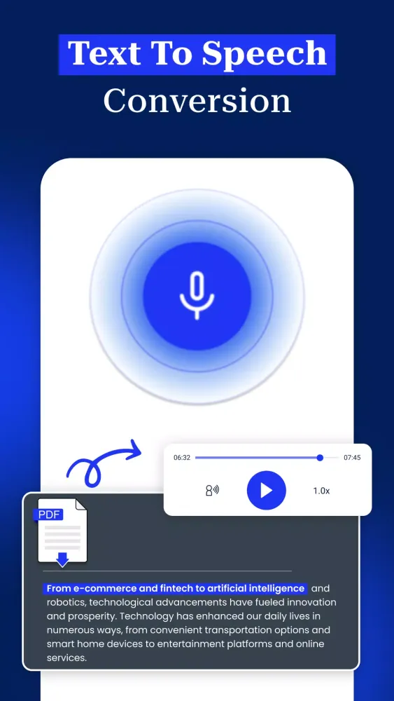 Ảnh chụp màn hình của Odify - PDF Speaker & Reader