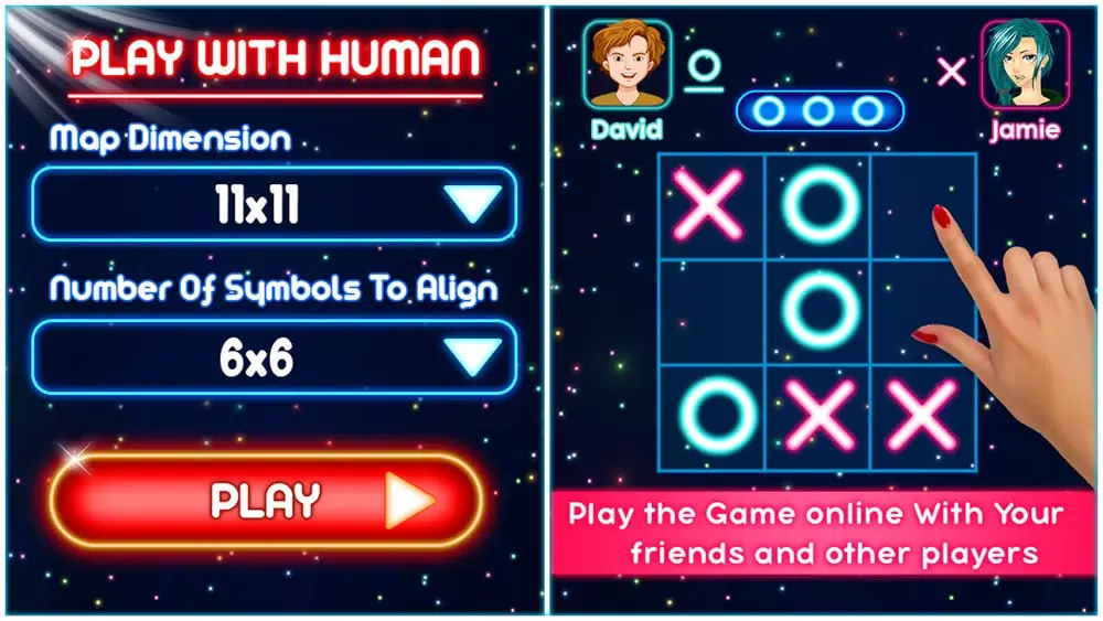 Tangkapan layar Tic Tac Toe Glow Puzzle Game