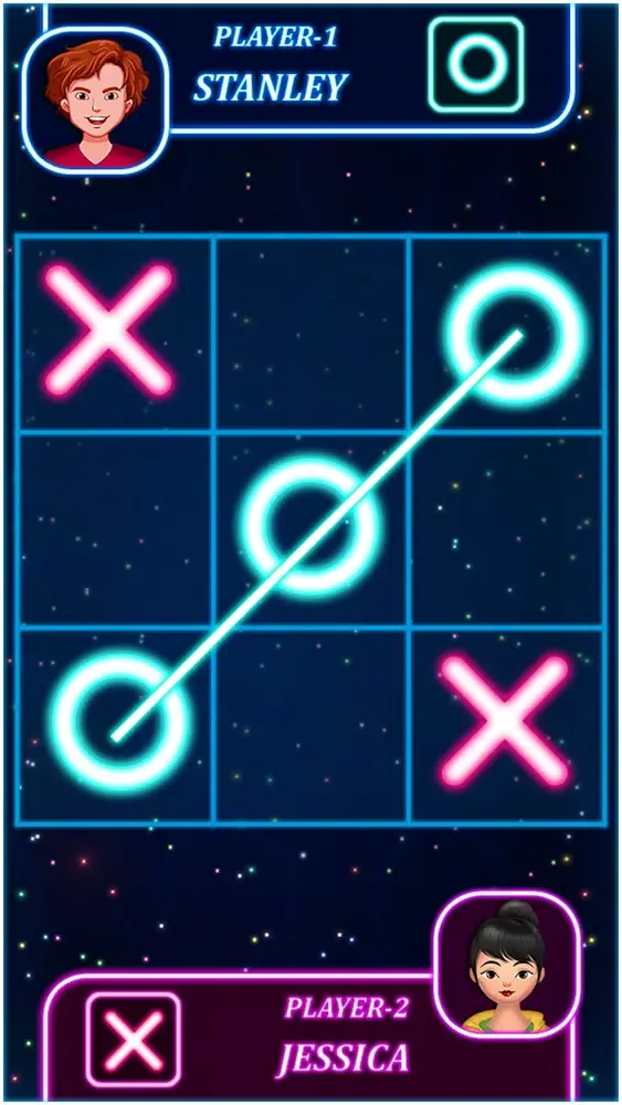 Tangkapan layar Tic Tac Toe Glow Puzzle Game