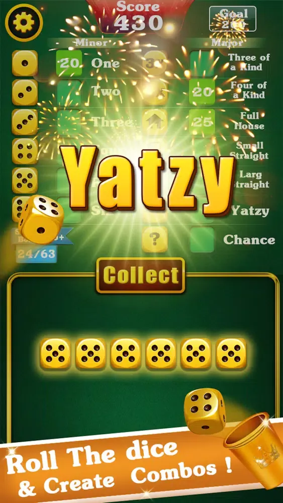 Capturas de tela do Yatzy Dice Game