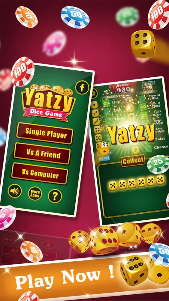 Capturas de tela do Yatzy Dice Game