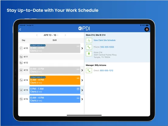 PDI Employee Self-Service iPad  স্ক্রিনশট