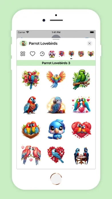 Tangkapan skrin Parrot Lovebirds