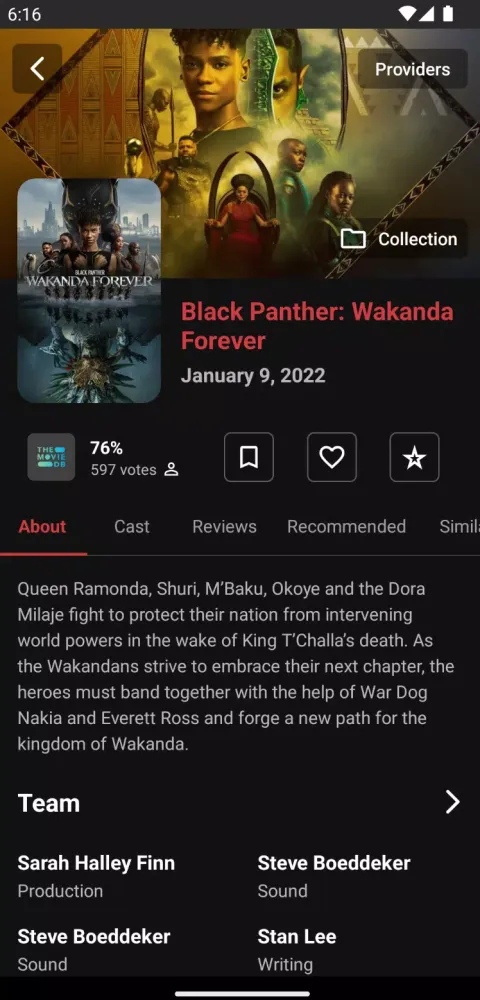 Tangkapan layar Metro Movie Database