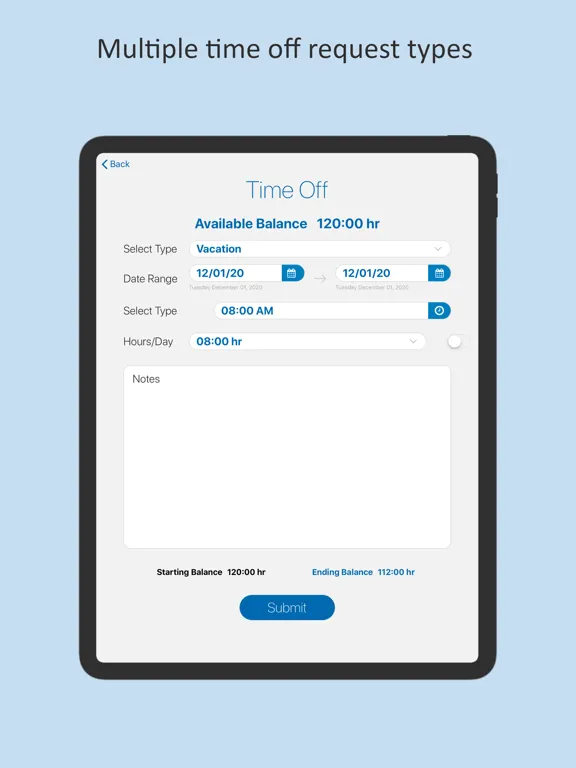 Screenshot di Vista Time Kiosk iPad 