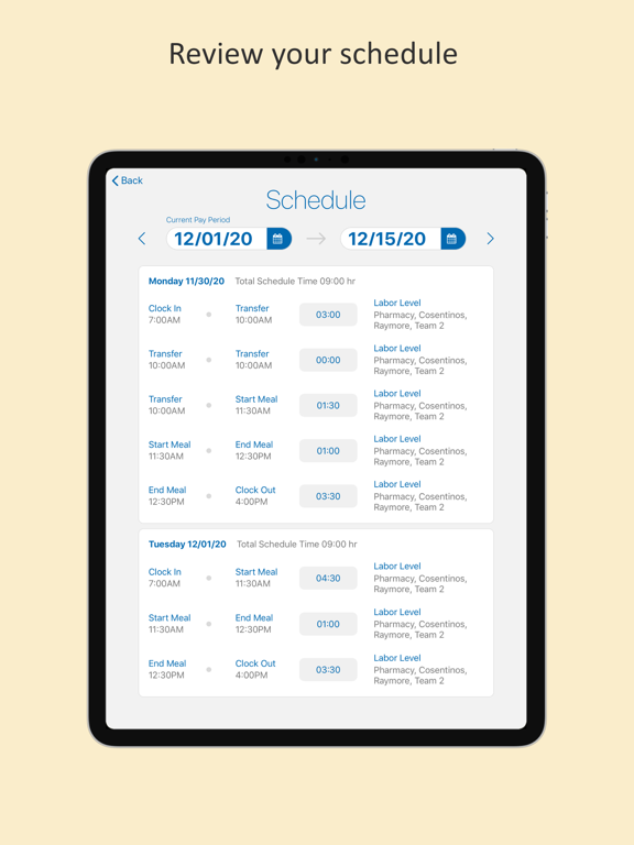Vista Time Kiosk iPad  Screenshots